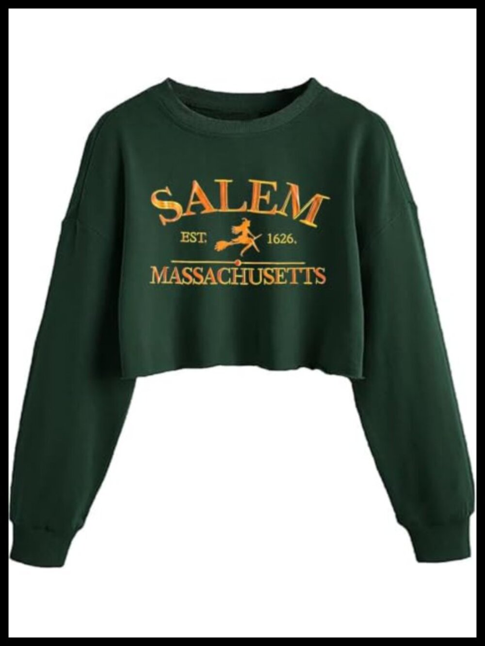Halloween Ghost Crop Sweatshirt Lantern Sleeve Pullover